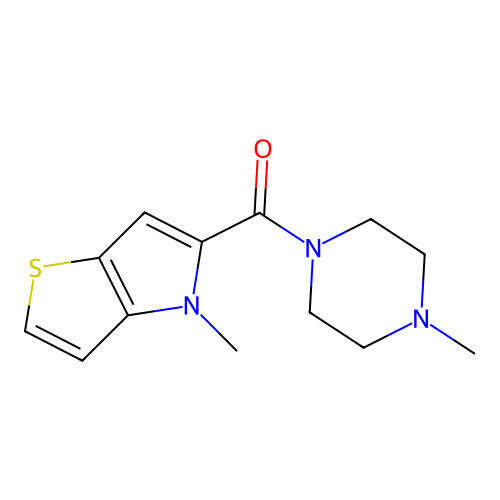 (4-methylpiperazin-1-yl)(4-methyl-4H-thieno[3,2-b]pyrrol-5-yl)methanone structure