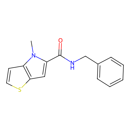 N-benzyl-4-methyl-4H-thieno[3,2-b]pyrrole-5-carboxamide structure