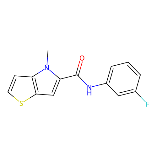 N-(3-fluorophenyl)-4-methyl-4H-thieno[3,2-b]pyrrole-5-carboxamide structure