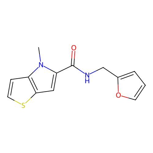 N-(furan-2-ylmethyl)-4-methyl-4H-thieno[3,2-b]pyrrole-5-carboxamide structure