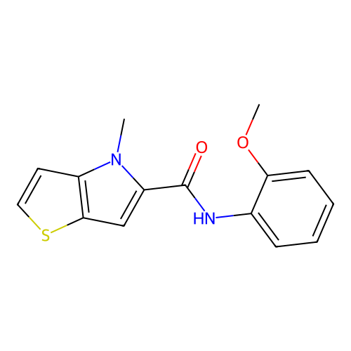 N-(2-methoxyphenyl)-4-methyl-4H-thieno[3,2-b]pyrrole-5-carboxamide structure
