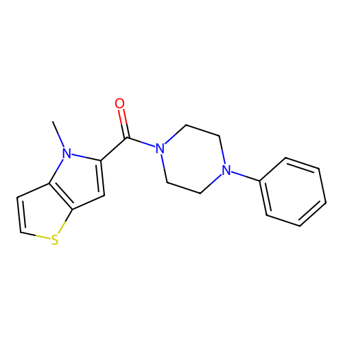 (4-methyl-4H-thieno[3,2-b]pyrrol-5-yl)(4-phenylpiperazin-1-yl)methanone structure