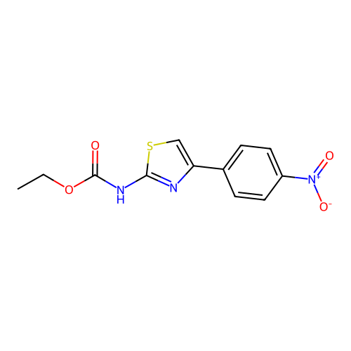 ethyl N-(4-p-nitrophenyl-2-thiazolyl)carbamate structure