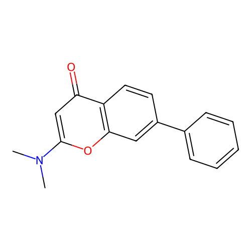 4H-1-Benzopyran-4-one, 2-(dimethylamino)-7-phenyl- structure