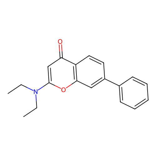 4H-1-Benzopyran-4-one, 2-(diethylamino)-7-phenyl- structure