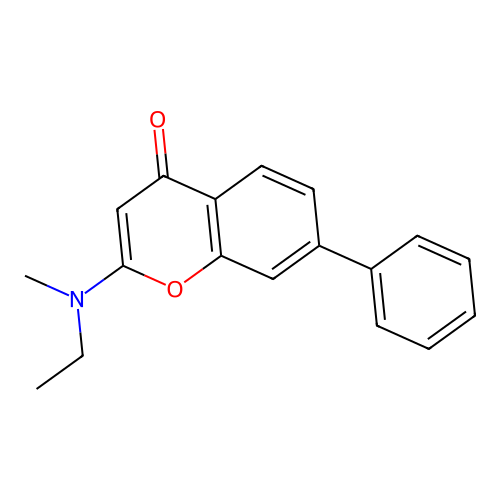 4H-1-Benzopyran-4-one, 2-(ethylmethylamino)-7-phenyl- structure
