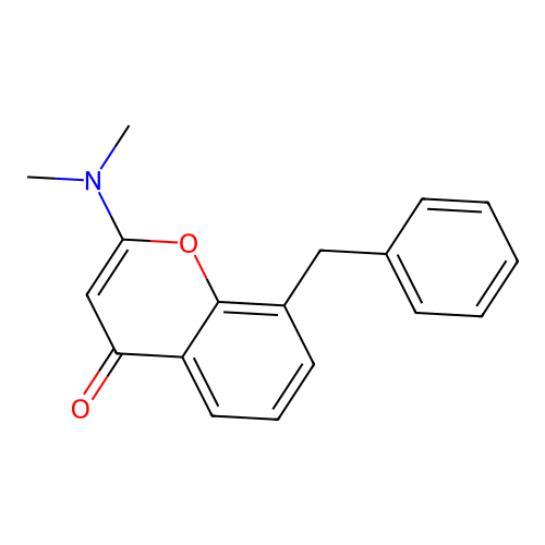 Chromone, 8-benzyl-2-(dimethylamino) structure