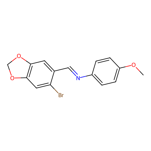 1-(6-bromo-1,3-benzodioxol-5-yl)-N-(4-methoxyphenyl)methanimine structure