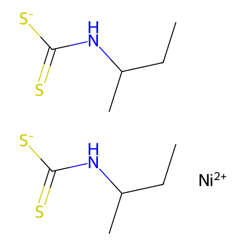 Bis({[(butan-2-yl)carbamothioyl]sulfanyl})nickel structure