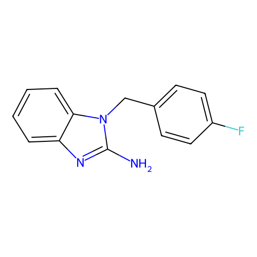 2-amino-1-((4-fluorophenyl)methyl)-1H-benzimidazole structure