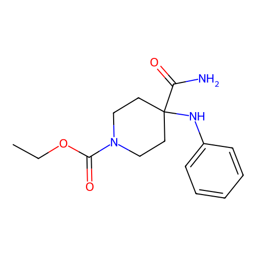 Ethyl 4-carbamoyl-4-(phenylamino)piperidine-1-carboxylate structure