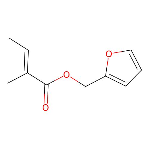 Furan-2-ylmethyl 2-methylbut-2-enoate structure