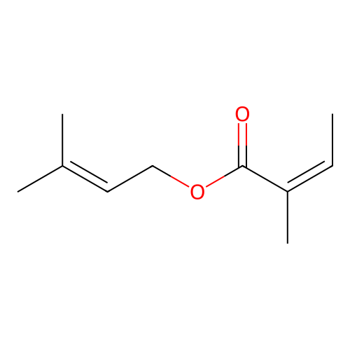 3-Methylbut-2-enyl 2-methylbut-2-enoate structure
