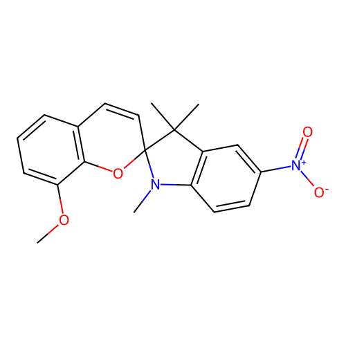 8-Methoxy-1',3',3'-trimethyl-5'-nitrospiro[chromene-2,2'-indoline] structure