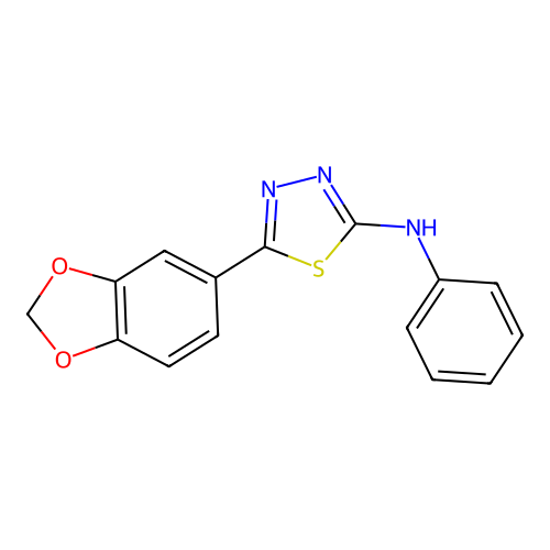 1,3,4-Thiadiazol-2-amine, 5-(1,3-benzodioxol-5-yl)-N-phenyl- structure