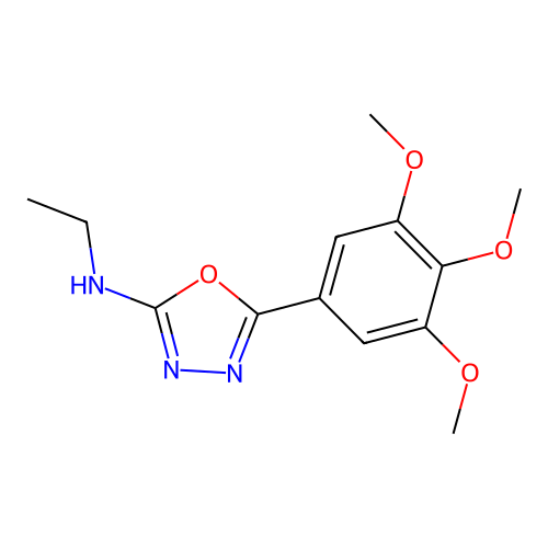 1,3,4-Oxadiazol-2-amine, N-ethyl-5-(3,4,5-trimethoxyphenyl)- structure