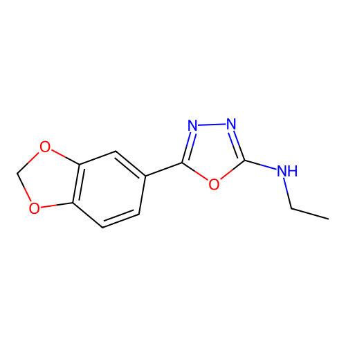 1,3,4-Oxadiazol-2-amine, 5-(1,3-benzodioxol-5-yl)-N-ethyl- structure