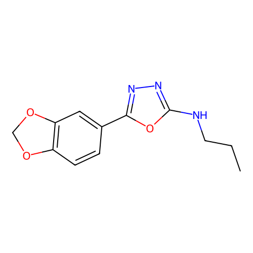 1,3,4-Oxadiazol-2-amine, 5-(1,3-benzodioxol-5-yl)-N-propyl- structure