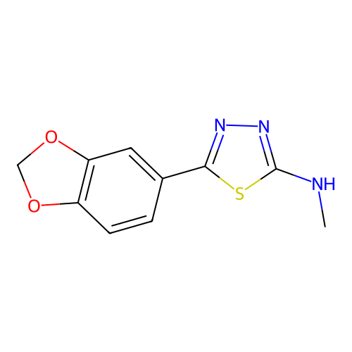 1,3,4-Thiadiazol-2-amine, 5-(1,3-benzodioxol-5-yl)-N-methyl- structure