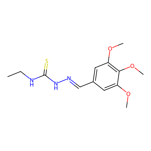 N-Ethyl-2-(3,4,5-trimethoxybenzylidene)hydrazine-1-carbothioamide structure