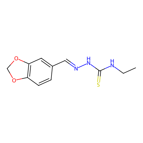1-(1,3-benzodioxol-5-ylmethylideneamino)-3-ethylthiourea structure