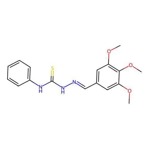 1-Phenyl-3-[(3,4,5-trimethoxyphenyl)methylideneamino]thiourea structure