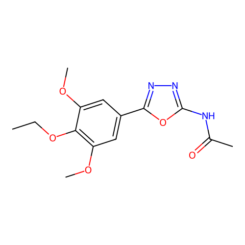 Acetamide, N-(5-(4-ethoxy-3,5-dimethoxyphenyl)-1,3,4-oxadiazol-2-yl)- structure