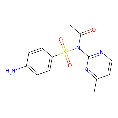 N-((p-Aminophenyl)sulphonyl)-N-(4-methyl-2-pyrimidinyl)acetamide structure