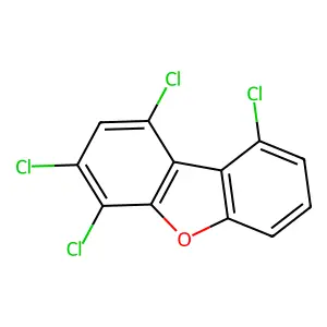 1,3,4,9-Tetrachlorodibenzofuran structure