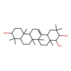 Olean-12-ene-3,21,22-triol, (3beta,21beta,22beta)- structure