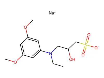 n-ethyl-n-(2-hydroxy-3-sulfopropyl)-3,5-dimethoxyaniline sodium salt structure