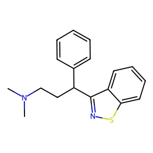 1,2-Benzisothiazole-3-propanamine, N,N-dimethyl-gamma-phenyl-, monohydrochloride structure
