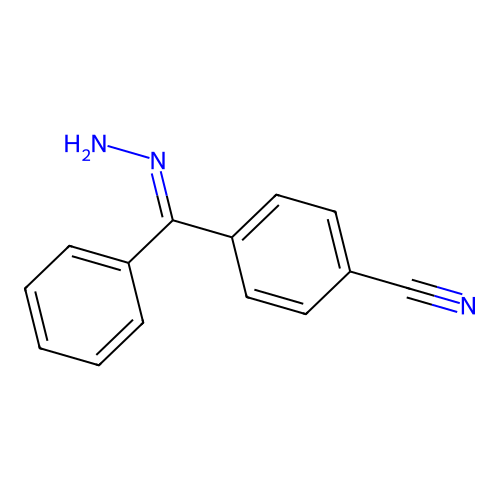 4-[(E)-C-phenylcarbonohydrazonoyl]benzonitrile structure
