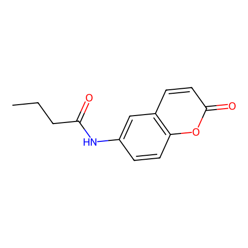 N-(2-oxochromen-6-yl)butanamide structure