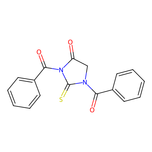 1,3-Dibenzoyl-4-oxo-2-thioxoimidazolidine structure