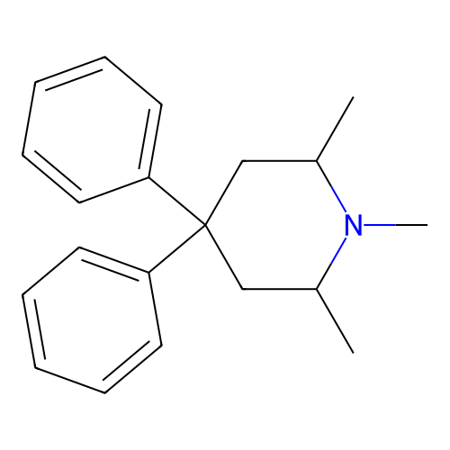 1,2,6-Trimethyl-4,4-diphenylpiperidine structure