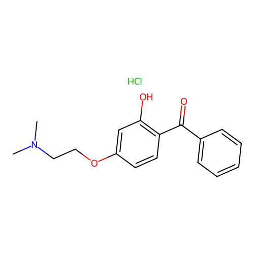 (4-(2-(Dimethylamino)ethoxy)-2-hydroxyphenyl) phenyl ketone hydrochloride structure
