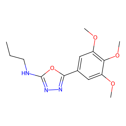 1,3,4-Oxadiazol-2-amine, N-propyl-5-(3,4,5-trimethoxyphenyl)- structure