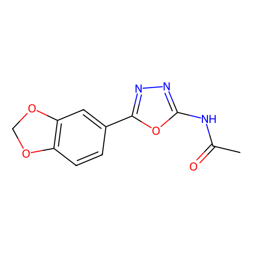 Acetamide, N-(5-(1,3-benzodioxol-5-yl)-1,3,4-oxadiazol-2-yl)- structure