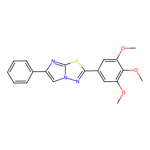 Imidazo(2,1-b)-1,3,4-thiadiazole, 6-phenyl-2-(3,4,5-trimethoxyphenyl)- structure