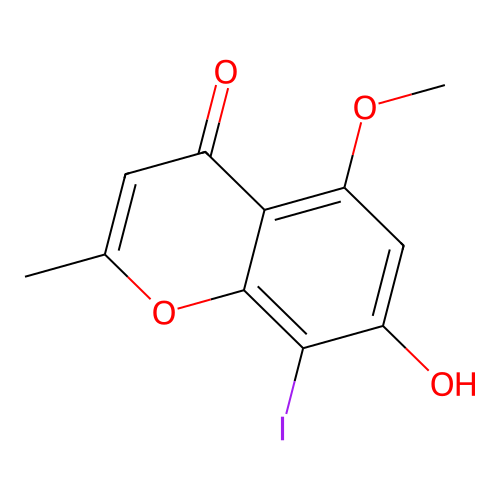 7-hydroxy-8-iodo-5-methoxy-2-methyl-4H-chromen-4-one structure