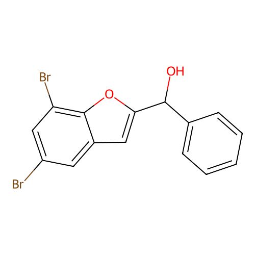 (5,7-Dibromo-1-benzofuran-2-yl)(phenyl)methanol structure