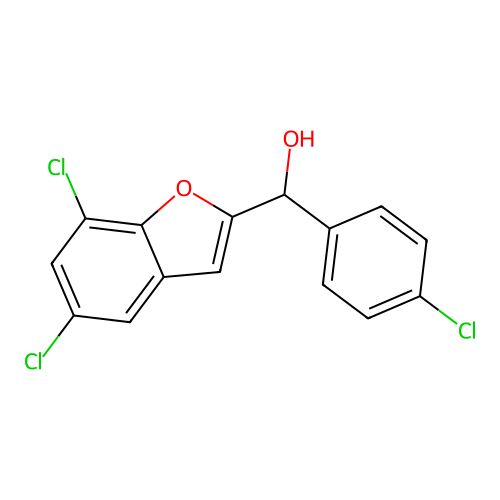 (4-Chlorophenyl)(5,7-dichloro-1-benzofuran-2-yl)methanol structure