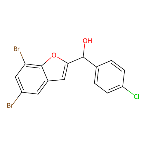 2-Benzofuranmethanol, alpha-(4-chlorophenyl)-5,7-dibromo- structure