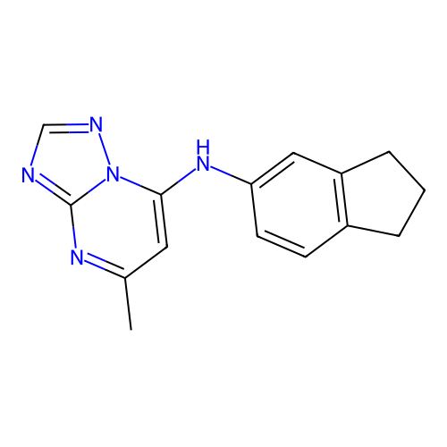 N-(2,3-Dihydro1H-inden-5-yl)-5-methyl-[1,2,4]triazolo[1,5-a]pyrimidin-7-amine structure