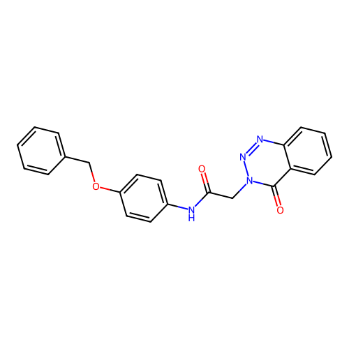 N-[4-(benzyloxy)phenyl]-2-(4-oxo-1,2,3-benzotriazin-3(4H)-yl)acetamide structure