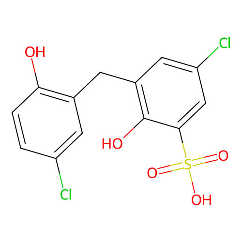 5-Chloro-3-((5-chloro-2-hydroxyphenyl)methyl)-2-hydroxybenzenesulfonic acid structure