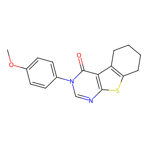 3-(4-methoxyphenyl)-5,6,7,8-tetrahydro[1]benzothieno[2,3-d]pyrimidin-4(3H)-one structure