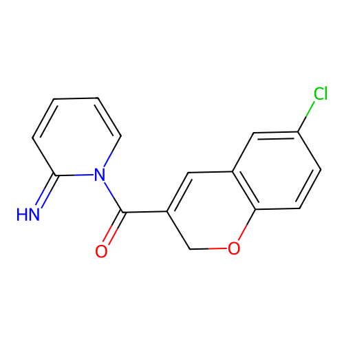 (6-Chloro-2H-1-benzopyran-3-yl)(2-iminopyridin-1(2H)-yl)methanone structure