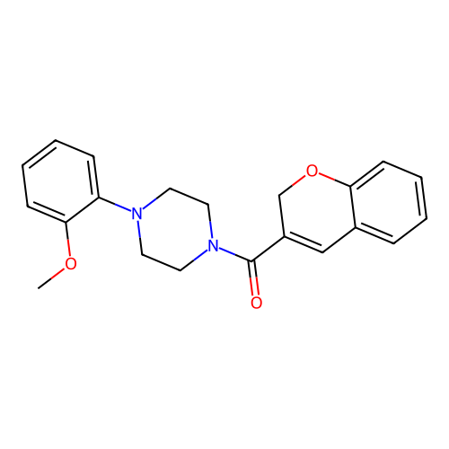 Piperazine, 1-(2H-1-benzopyran-3-ylcarbonyl)-4-(2-methoxyphenyl)- structure